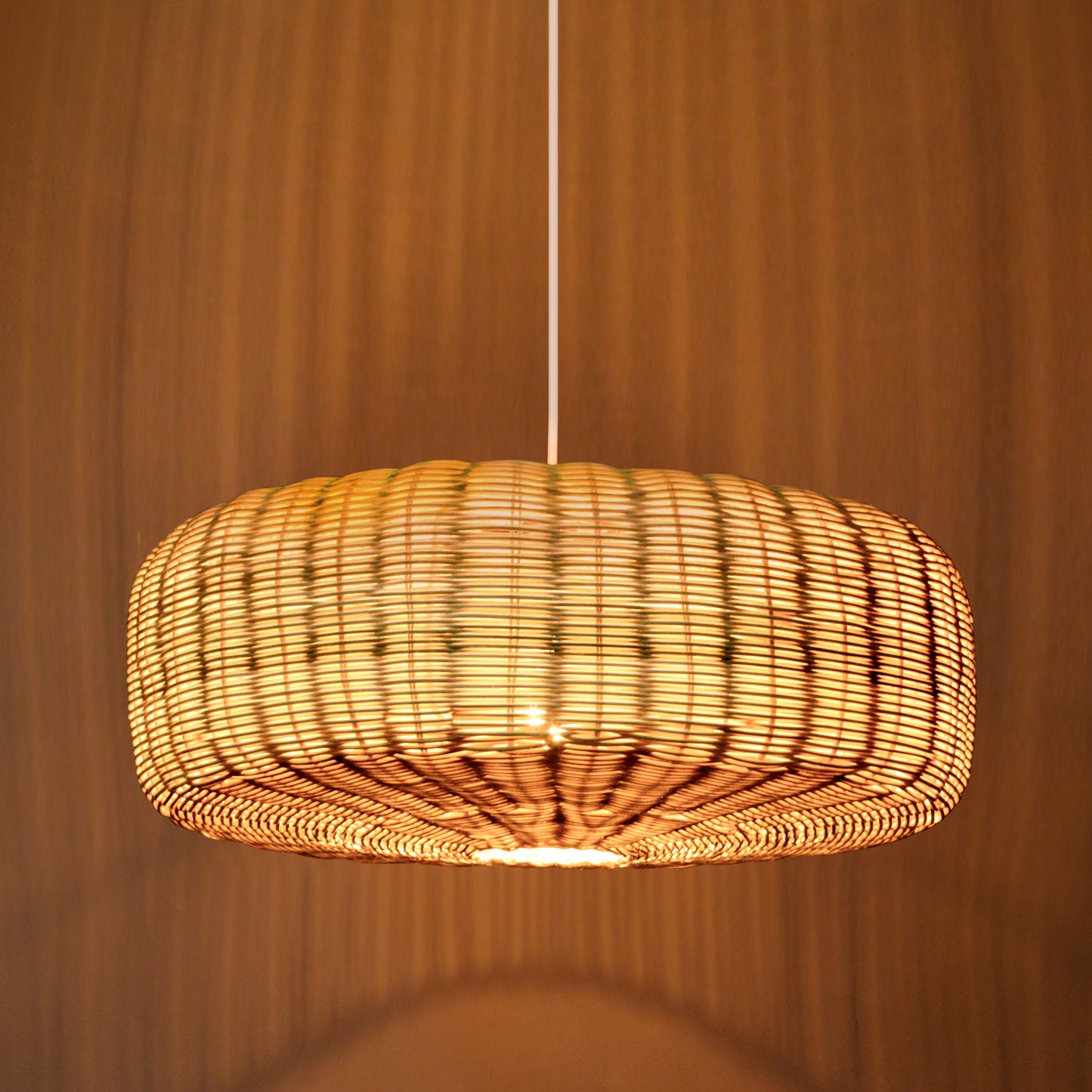 （Q)19.68 Inch Rattan Pendant Light, Bohemian Nest Shaped Lampshade Rattan Pendant Light, Suitable for Bedrooms, Living Rooms, Kitchens, Islands