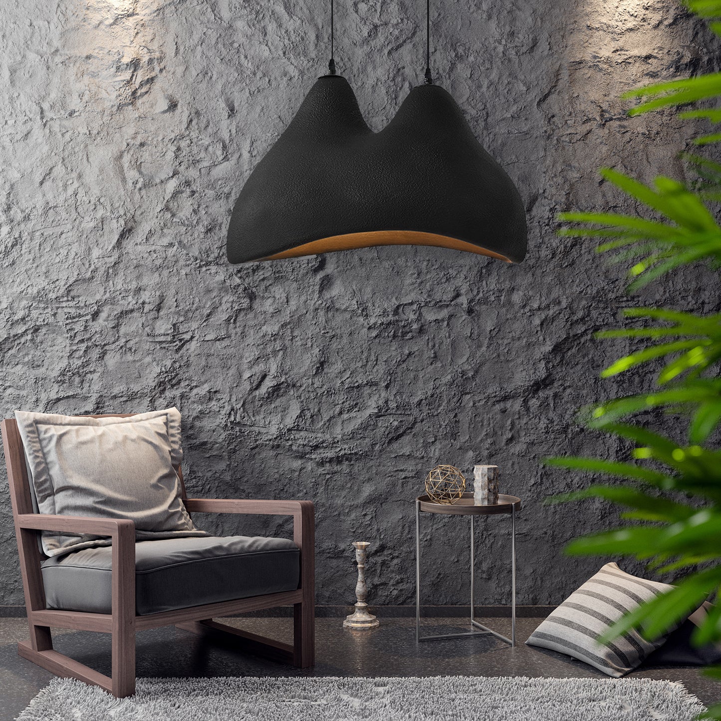 Scandinavian Modern Minimalist Hump Shaped Chandelier