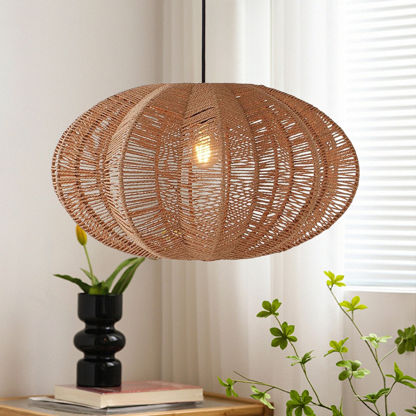 Japanese Zen Rattan Handmade Chandelier Lighting Shade