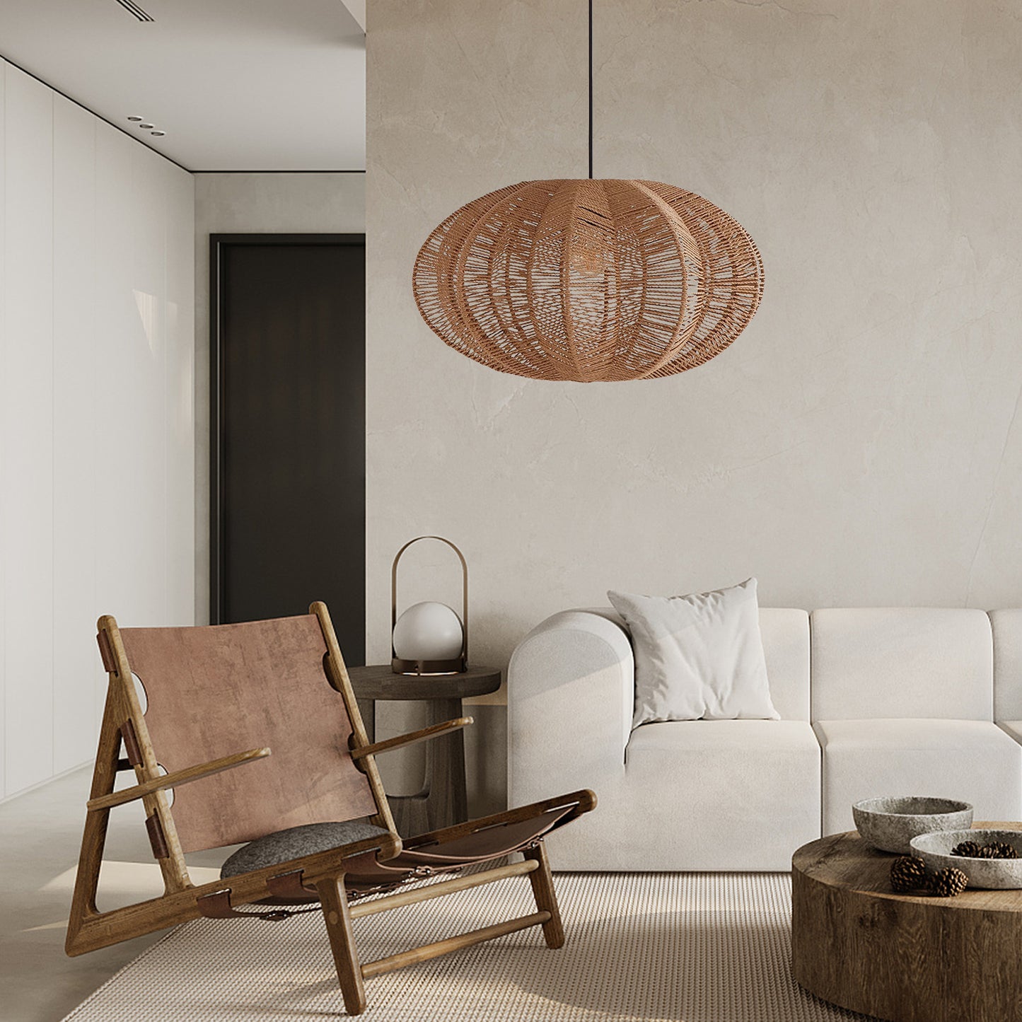 Japanese Zen Rattan Handmade Chandelier Lighting Shade