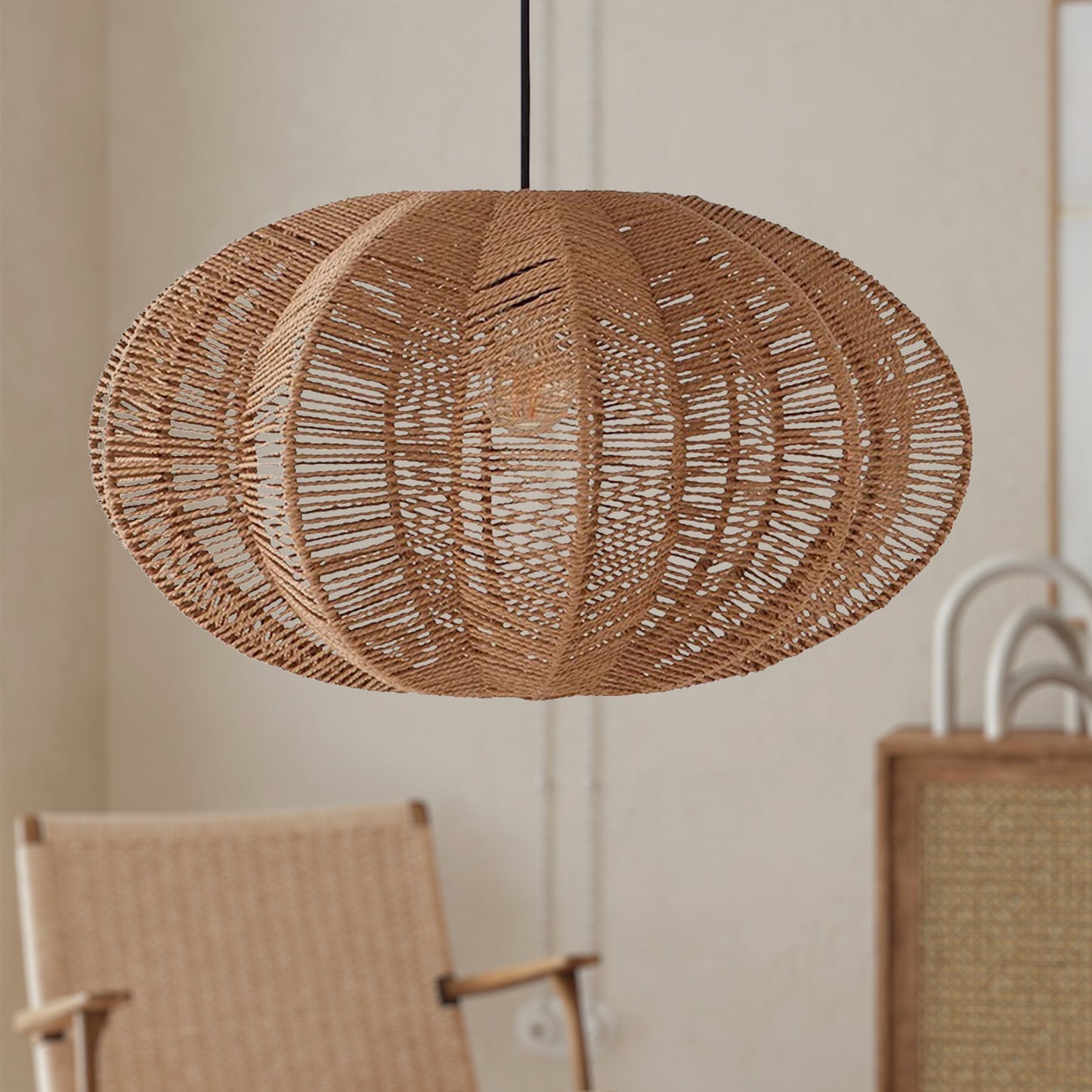 Japanese Zen Rattan Handmade Chandelier Lighting Shade