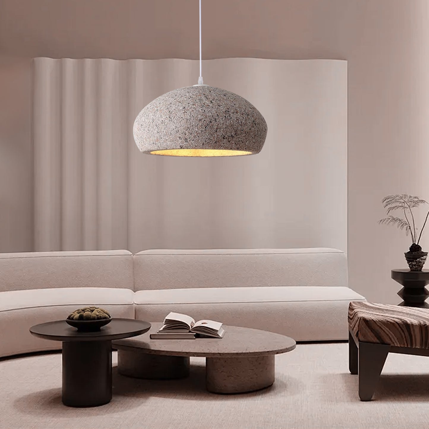 Japanese Fashion Handmade Pendant Lighting Living Room Decorative Flat Oval Lighting