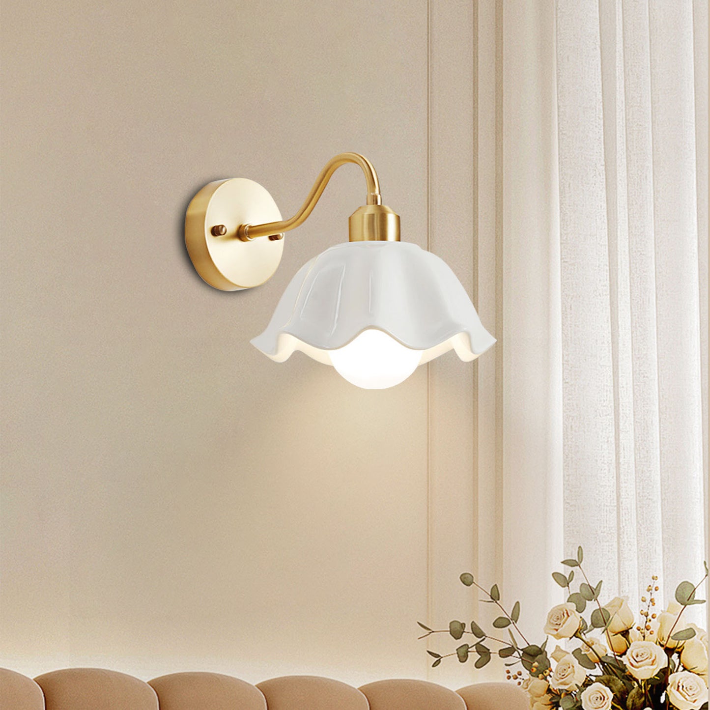 Modern Modern Minimalist Astonishing Silence Wind Glass Bedside Wall Sconce