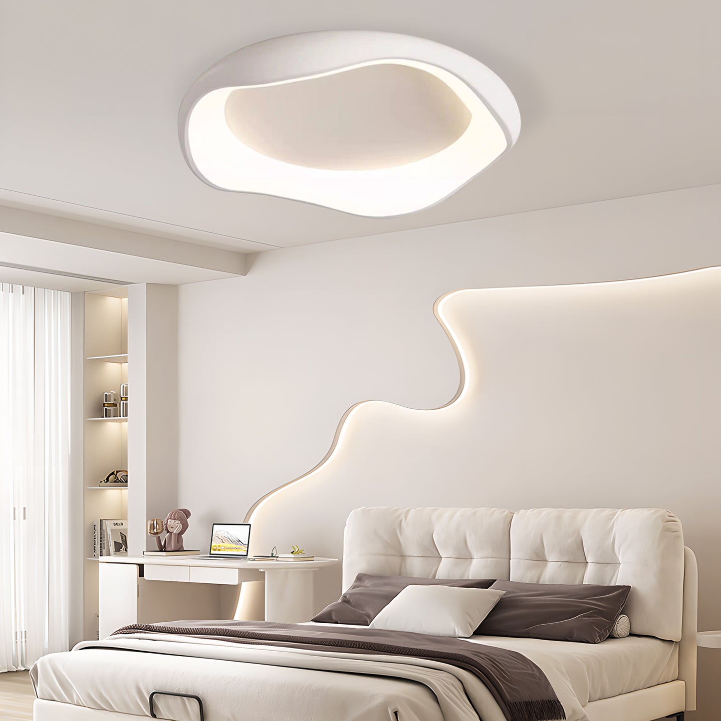 (N) ARTURESTHOME French Creative Cream Breeze Wave Decorative Ceiling Lights