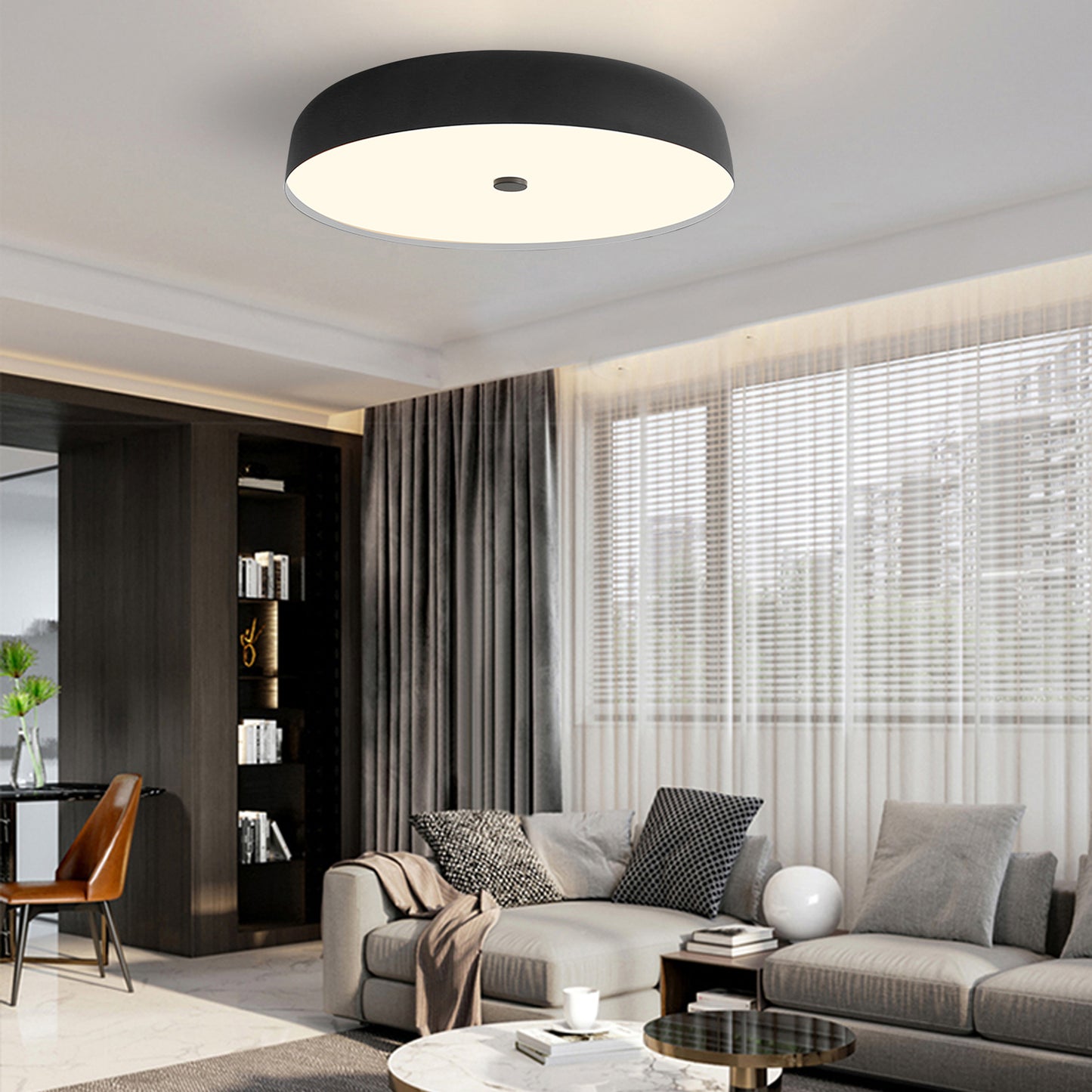 (N) ARTURESTHOME French Bauhaus Indoor Lighting Iron Ceiling Lamp Can Change Light in Three Colors