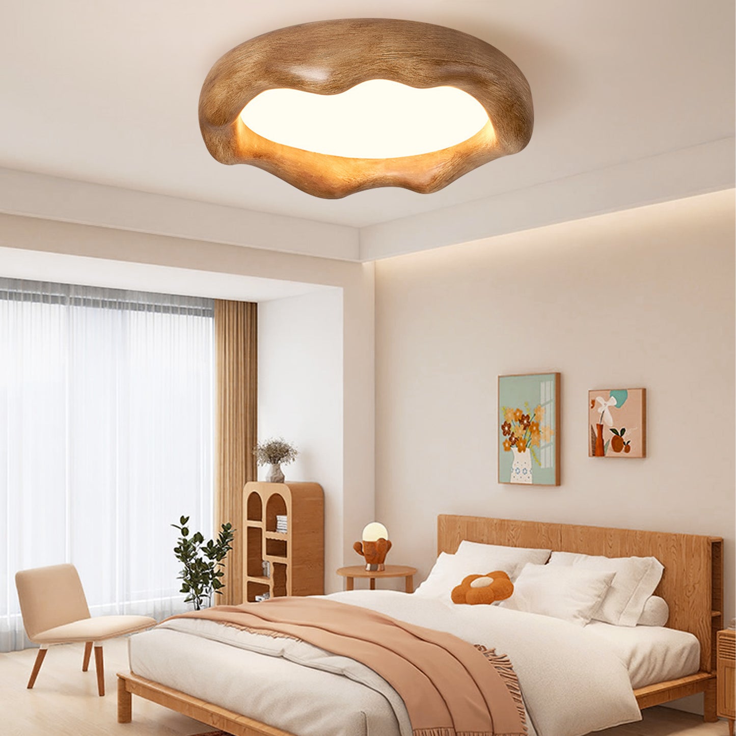 (N) ARTURESTHOME Nordic Modern Bedroom Study Eye Protection Ceiling Lamp, Three Colors Change Light