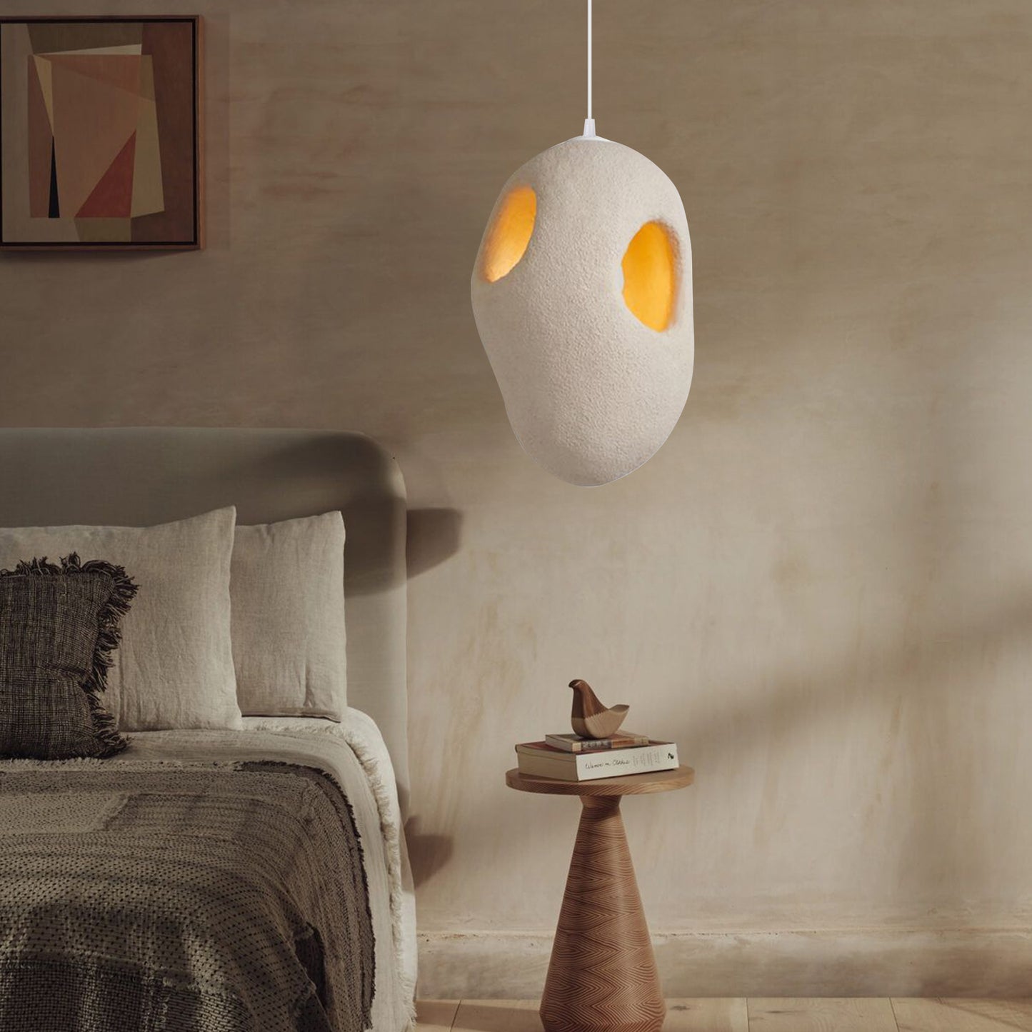 (N) ARTURESTHOME Japanese Wabi-sabi Style Mango Decorative Home Lampshade Lighting Chandelier