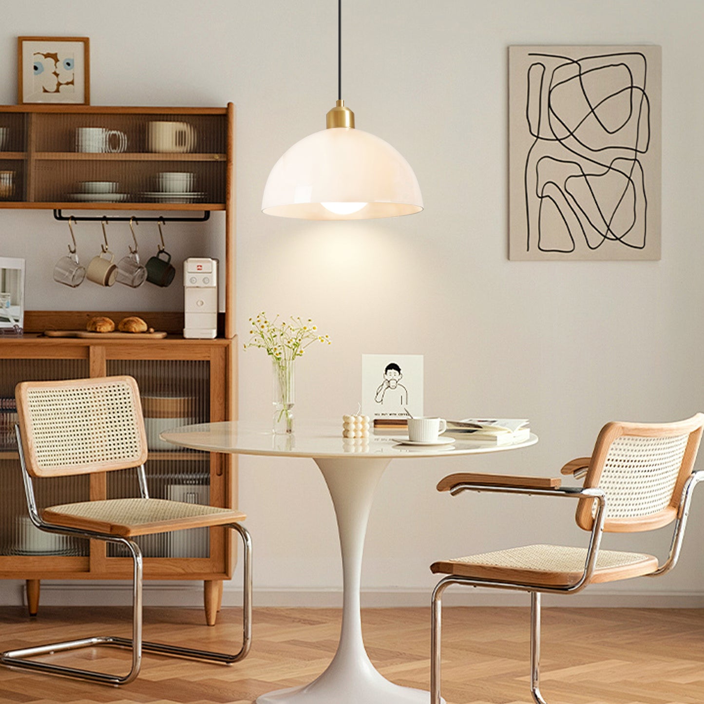 (N) ARTURESTHOME Nordic Modern Glass Pendant Simple Dining Room Lighting