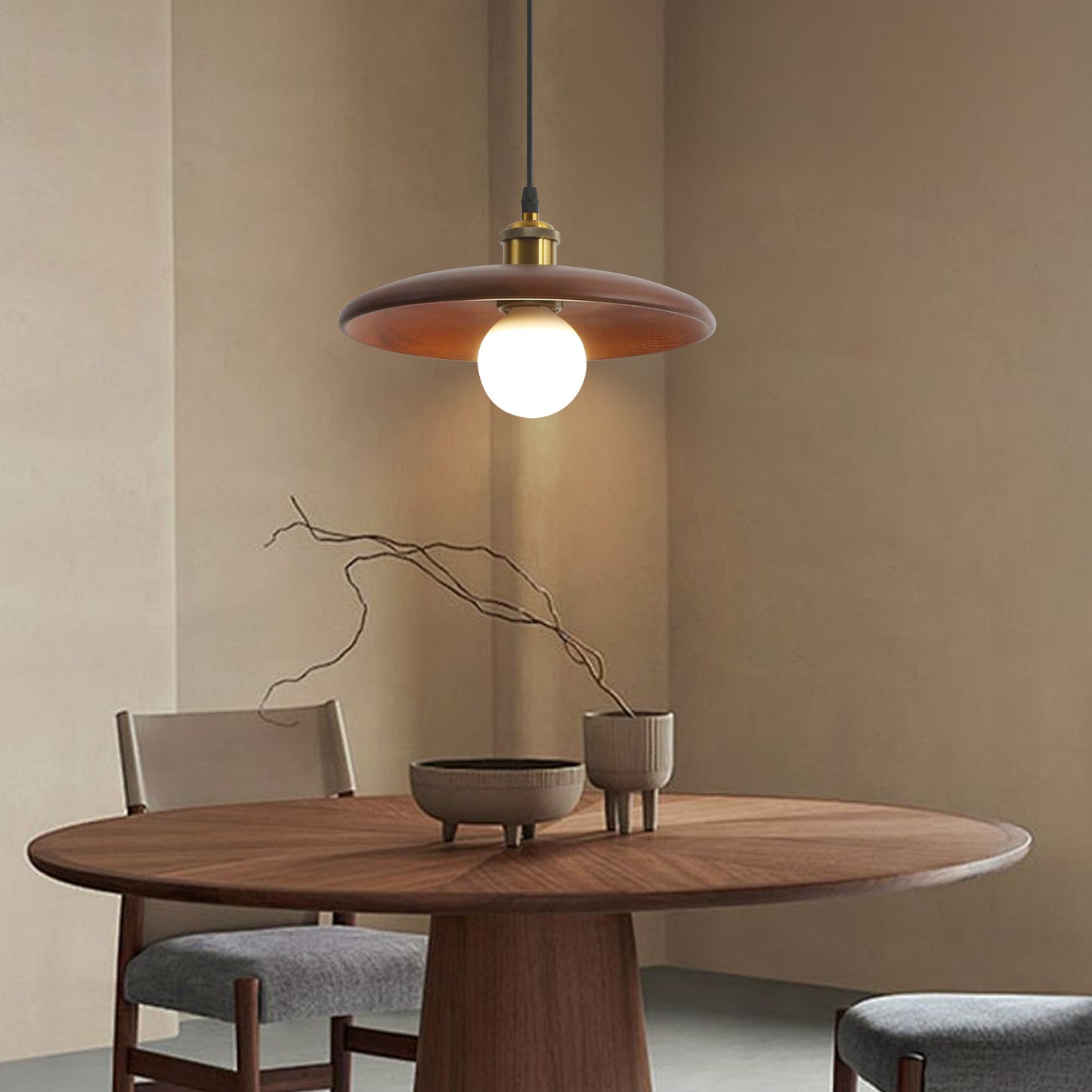 (N) ARTURESTHOME Modern Retro Simple Wabi-sabi Style Solid Wood Art Light Luxury Chandelier