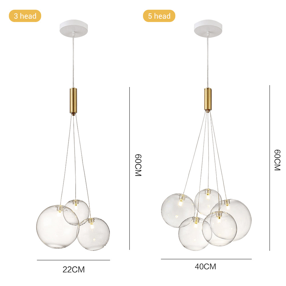 (M)Brass Globe Glass Pendant Light for Living Room/BedRoom