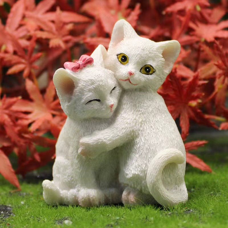 (Y)Resin handicrafts, cute cats, desktop decorations, creative couples, cats, rural homes, resin ornaments