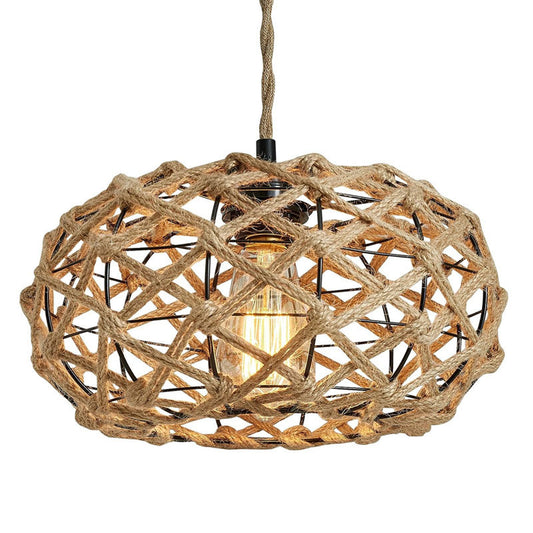 Vintage Bohemian Rustic Hemp Rope Chandelier