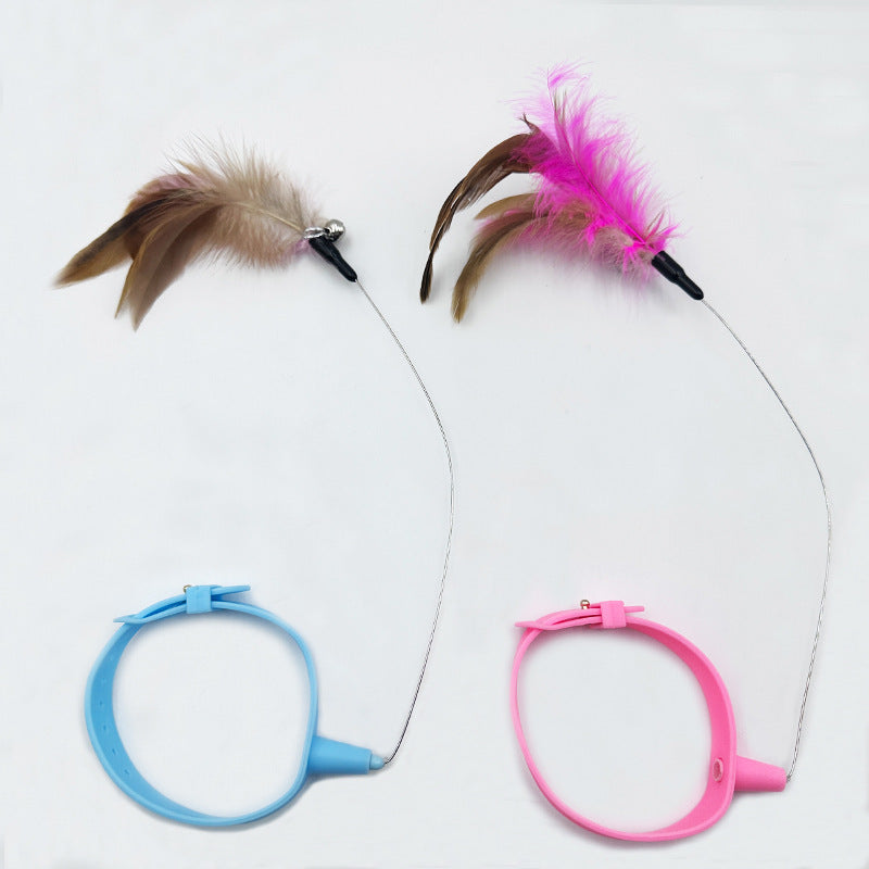 (Y)Collar, Teasing Cat Stick, Self Fun, Soothing Cat Toy Set, Neck Collar, Feather Bell, Cat Toy, Pet Supplies