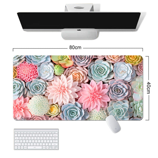 (Y)Cute Succulents Mouse Pad, Natural Plants Mousepad for Design, Anti-Slip Rubber Base Wireless Mouse Pads for Laptop