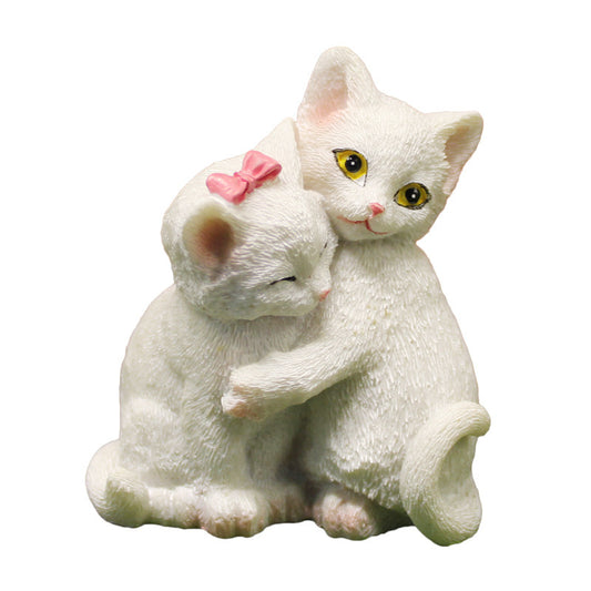 (Y)Resin handicrafts, cute cats, desktop decorations, creative couples, cats, rural homes, resin ornaments