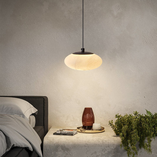 (Q) 7.87 Inch Copper Pendant Light, Modern Minimalist Style Circular Lampshade Copper Pendant Light, Suitable For Living Room And Dining Room