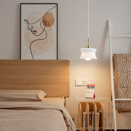 (Q) Modern Minimalist Style Bowl Shaped Lampshade Glass Pendant Light, Suitable For Bedrooms, Living Rooms, Kitchens, And Islands.