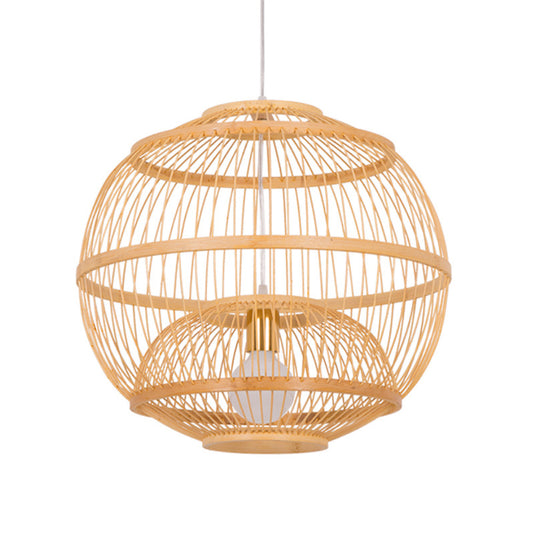 Globe Bamboo Pendant Lighting Fixtures for Bedroom