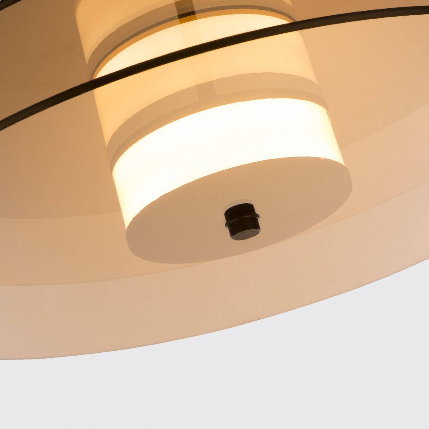 (X) Horizontal Nordic Postmodern Glass Disc Pendant Light -Flying Saucer Chandelier for Dining Room, Bedroom, Bar, Amber