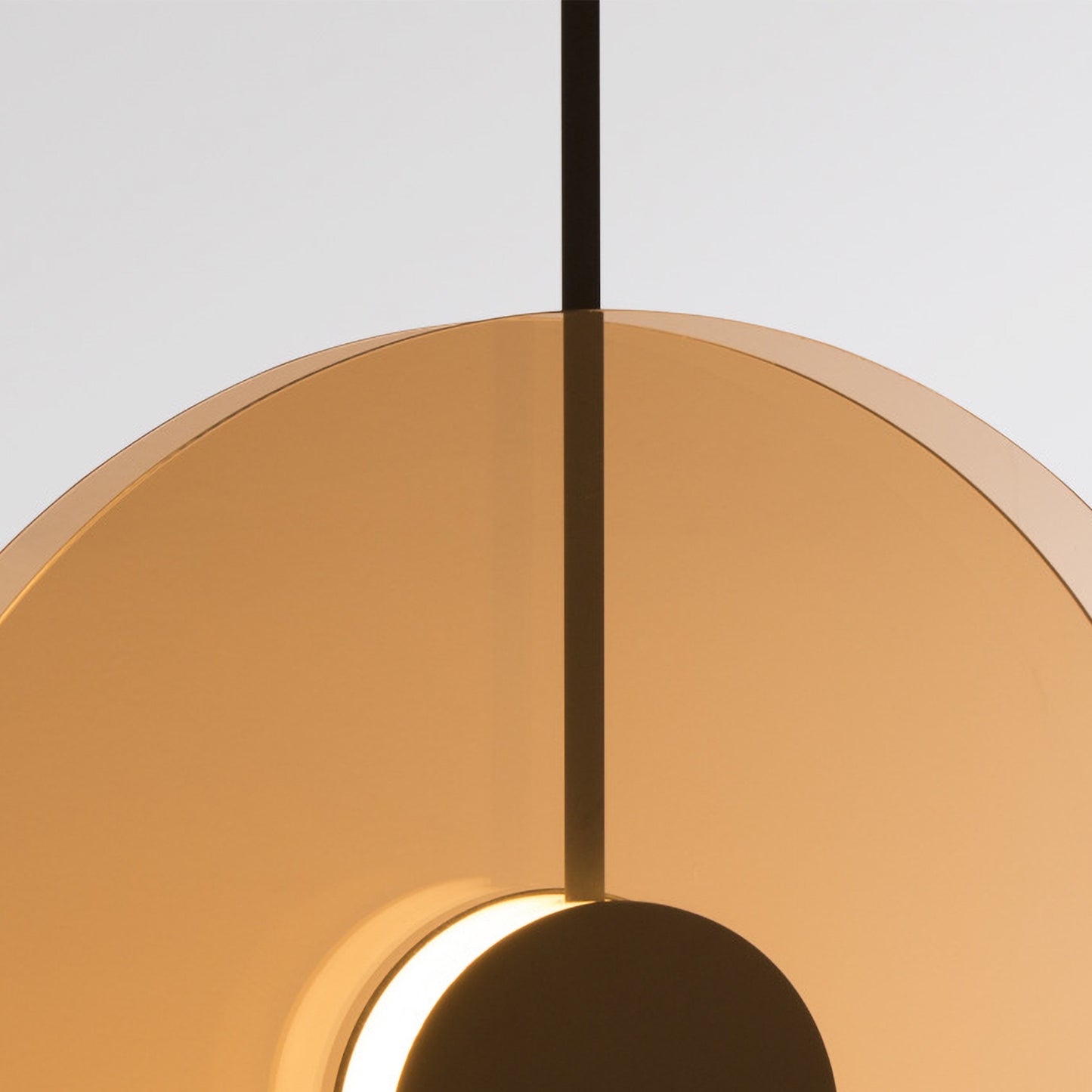 (X) Horizontal Nordic Postmodern Glass Disc Pendant Light -Flying Saucer Chandelier for Dining Room, Bedroom, Bar, Amber