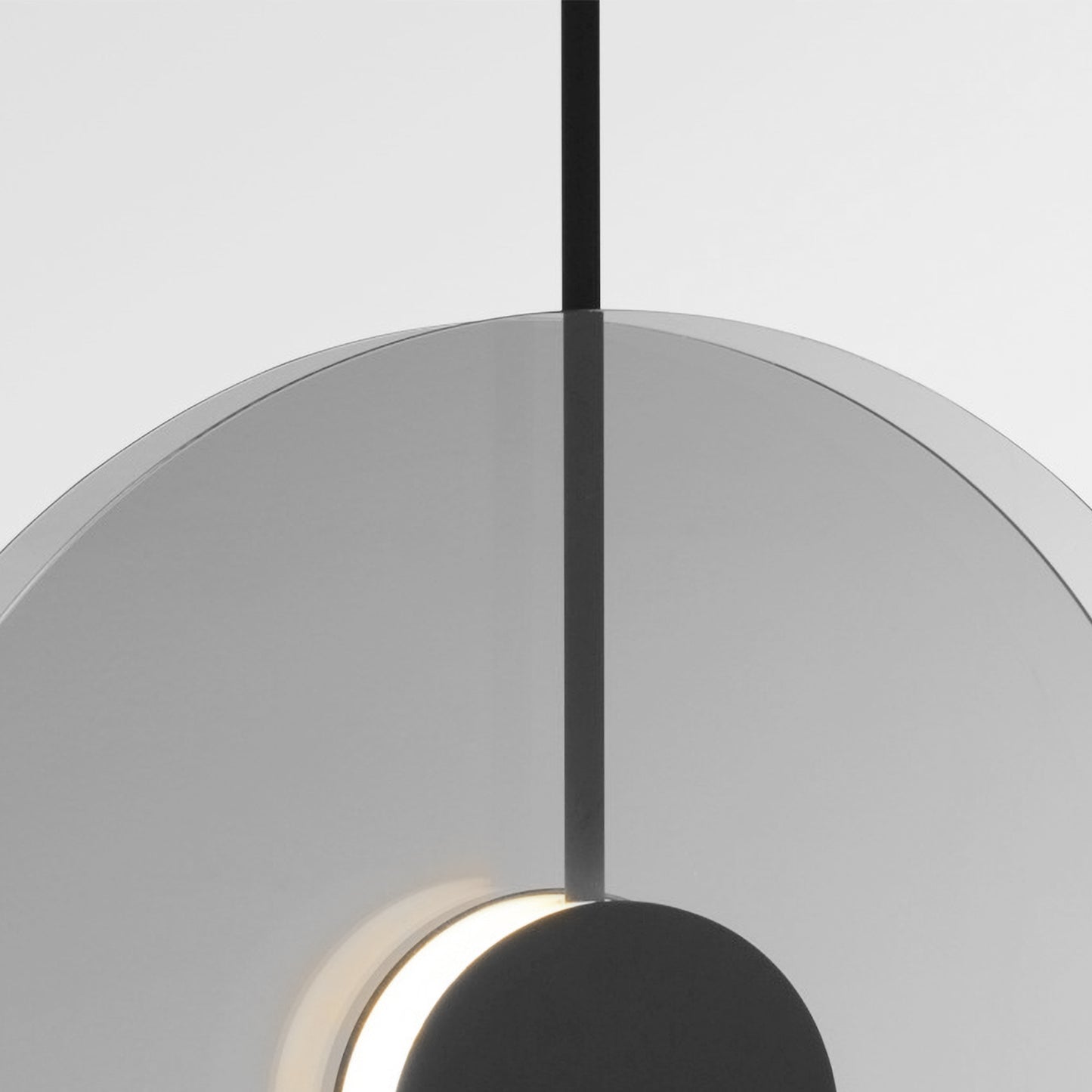 (X)Vertical Nordic Postmodern Glass Disc Pendant Light - Flying Saucer Chandelier for Dining Room, Bedroom, Bar, Smoke Grey
