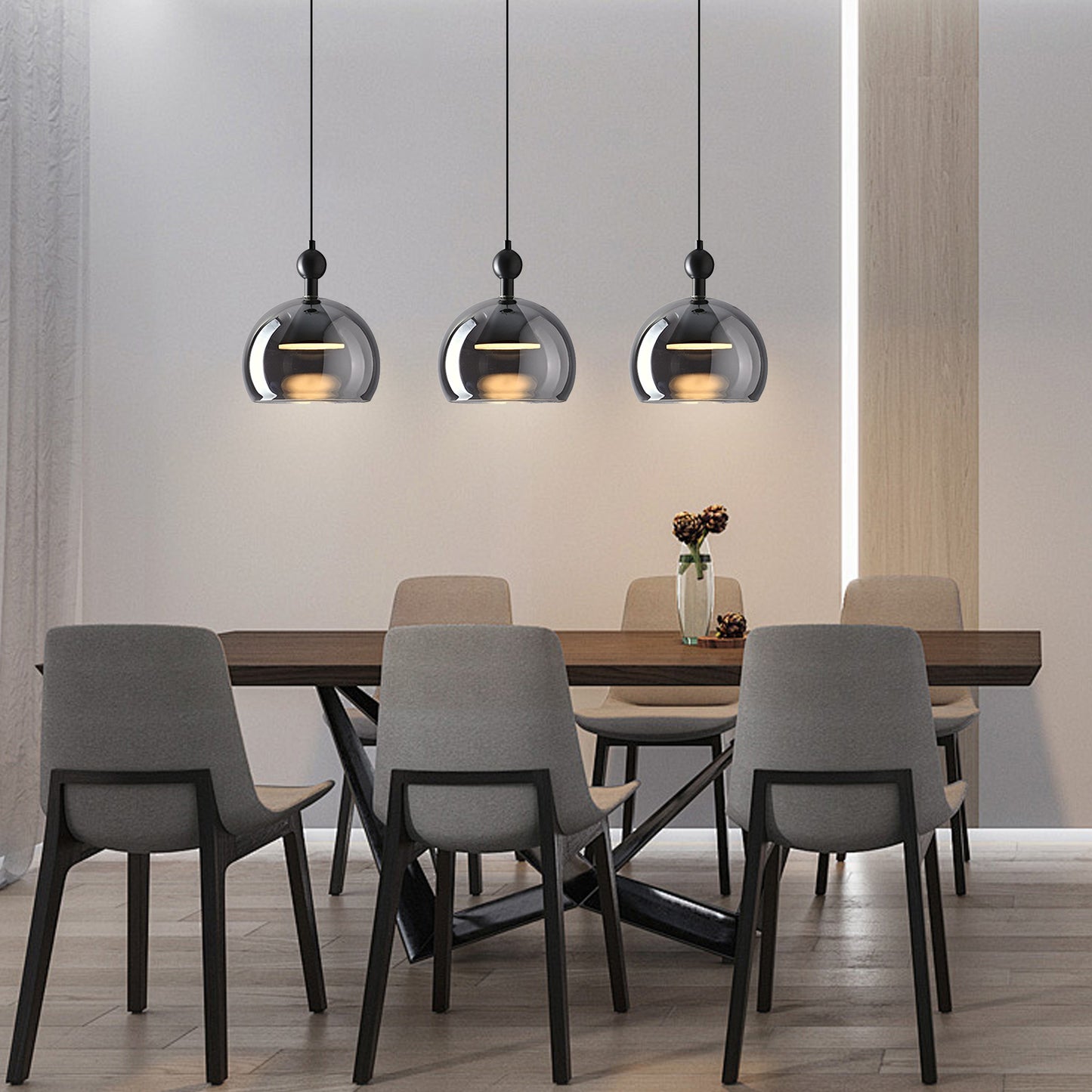 (X)Solid Copper Italian Minimalist Pendant Light - Acrylic & Glass Ceiling Lamp for Bedroom, Dining Room, Entryway Style B