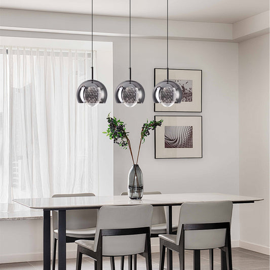(X)Solid Copper Italian Minimalist Pendant Light - Acrylic & Glass Ceiling Lamp for Bedroom, Dining Room, Entryway   Style D