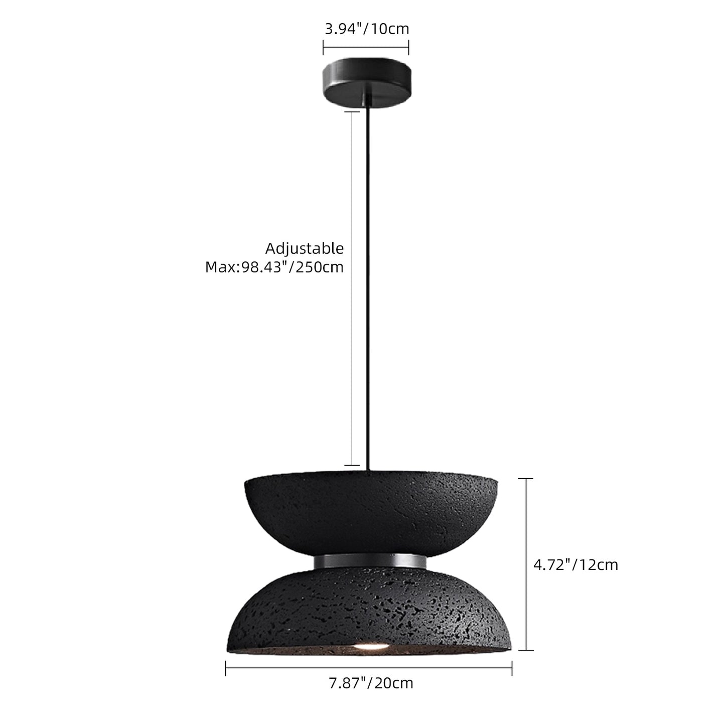 (X)Solid Copper Italian Minimalist Pendant Light - Black Onyx Stone and Glass Ceiling Lamp for Bedroom, Dining Room, Entryway Style G