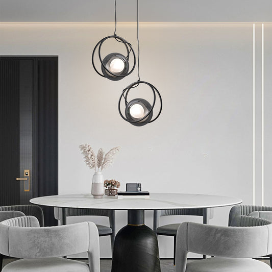 (X)Solid Copper Italian Minimalist Pendant Light - Glass Ceiling Lamp for Bedroom, Dining Room, Entryway Style E