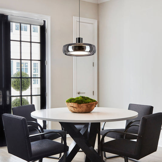 (X)Modern Minimalist Liftable LED Glass Pendant Light Chandelier | Adjustable Height for Living Room, Dining Room, Bedroom and Study