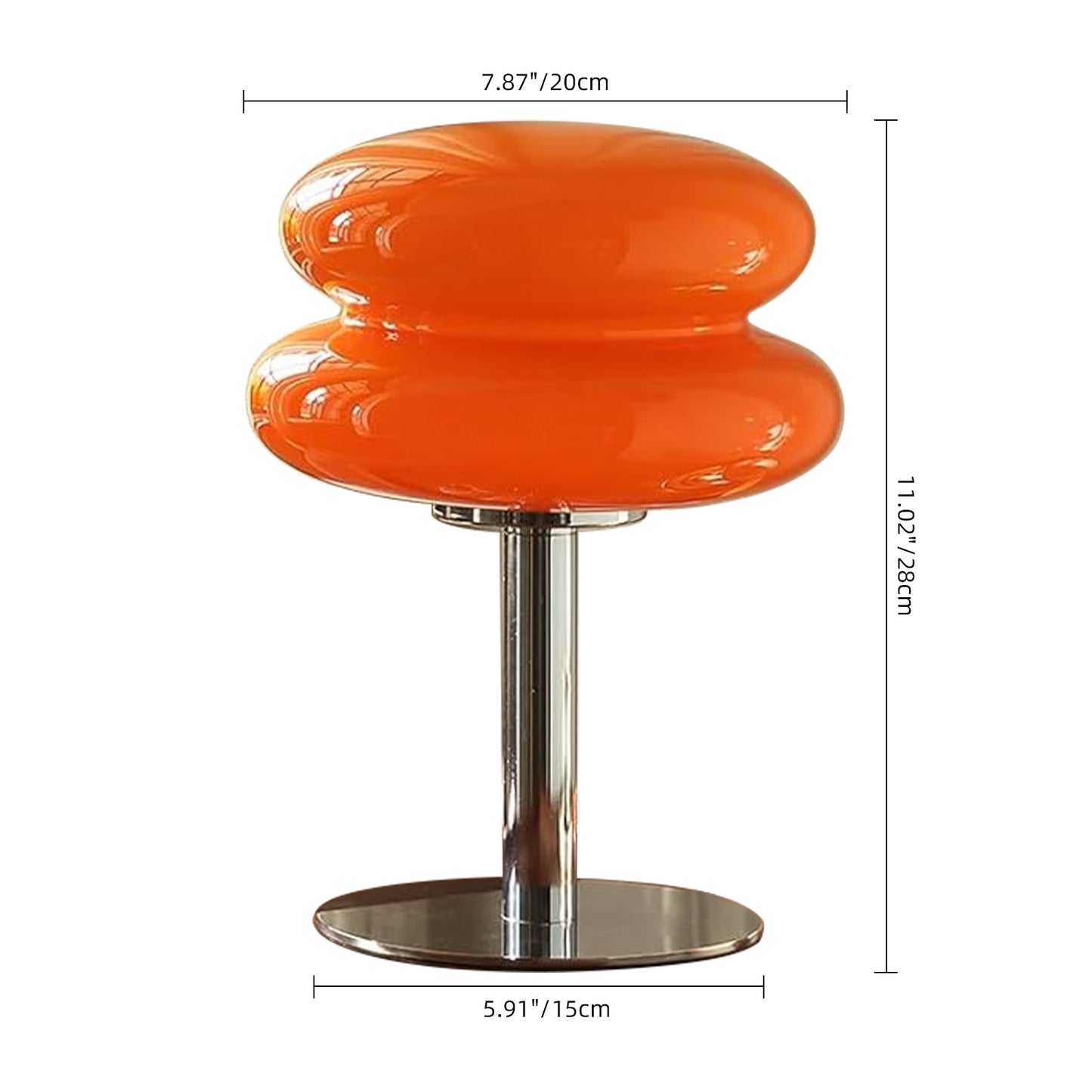 (X)Medieval Mushroom Table Lamp - Retro Egg Tart Design, 3-Color Dimmable LED Glass Light for Bedroom and Living Room ,Orange