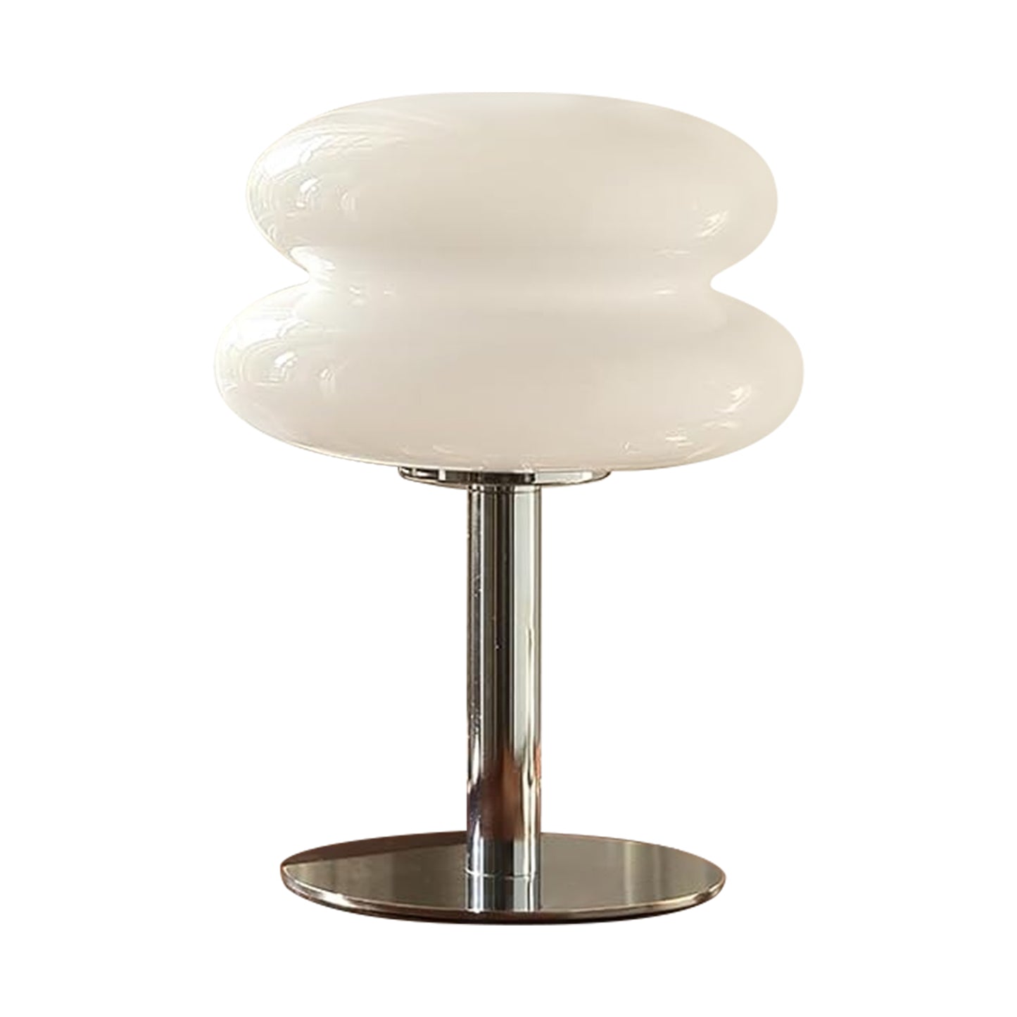 (X)Medieval Mushroom Table Lamp - Retro Egg Tart Design, 3-Color Dimmable LED Glass Light for Bedroom and Living Room ,White