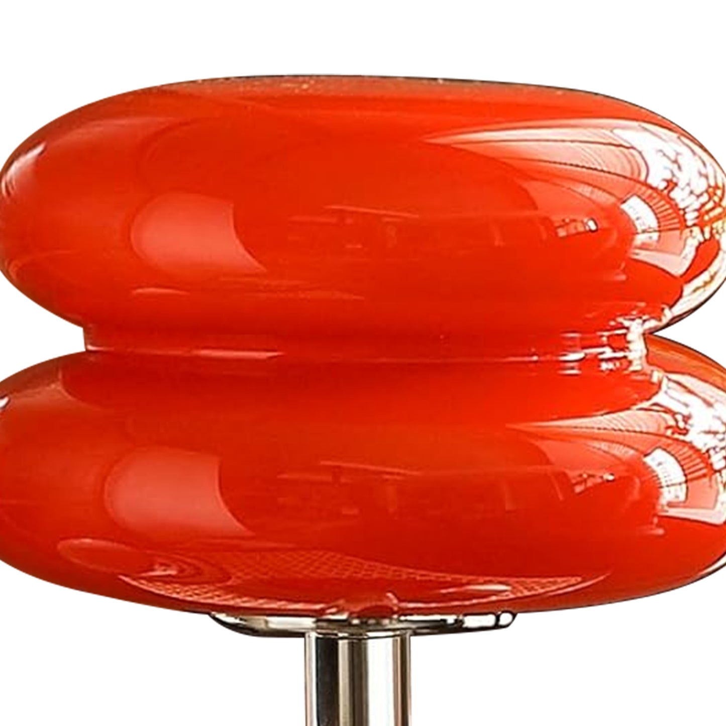 (X)Medieval Mushroom Table Lamp - Retro Egg Tart Design, 3-Color Dimmable LED Glass Light for Bedroom and Living Room ,Red