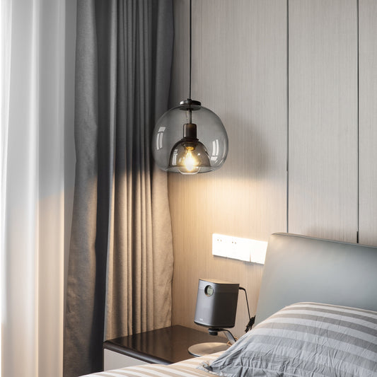 Modern Minimalist Pendant Light - Artistic Glass Shade with Sleek Metal Frame for Dining Room, Bedroom, Living Room