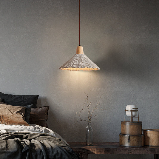 (Z)Cement Pendant Light Wabi-sabi Style Bedroom Bedside Creative Hanging Lamp