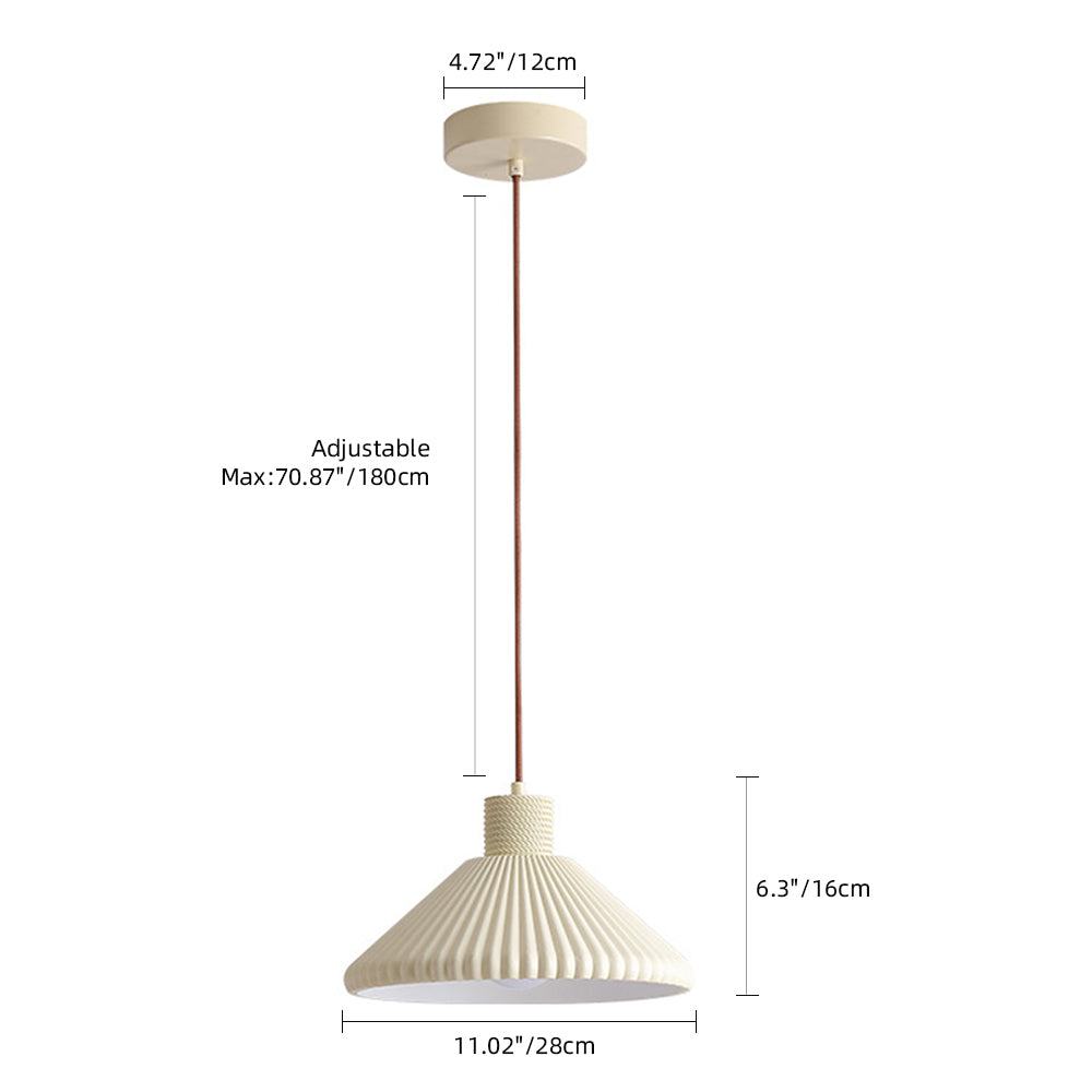 (Z)Modern chandelier milky white pleated lampshade single ceiling chandelier 1 Light