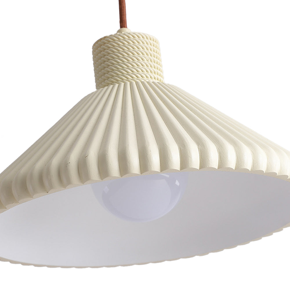 (Z)Modern chandelier milky white pleated lampshade single ceiling chandelier 1 Light