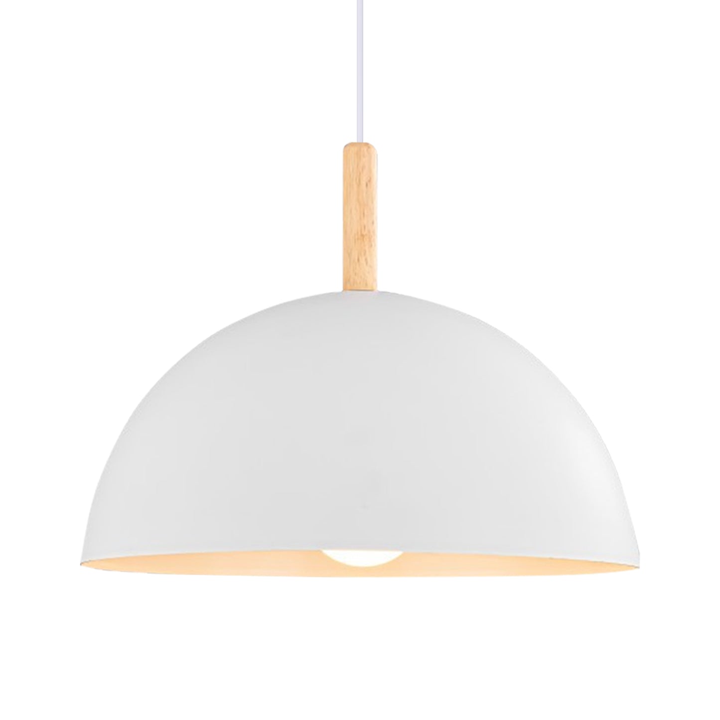 (Z)Modern Pendant Light,White Ceiling Hanging Lamp,E27 Base Nordic Style Oak Wood Lighting Fixture for Dining Room Kitchen Island Hallway Restaurant