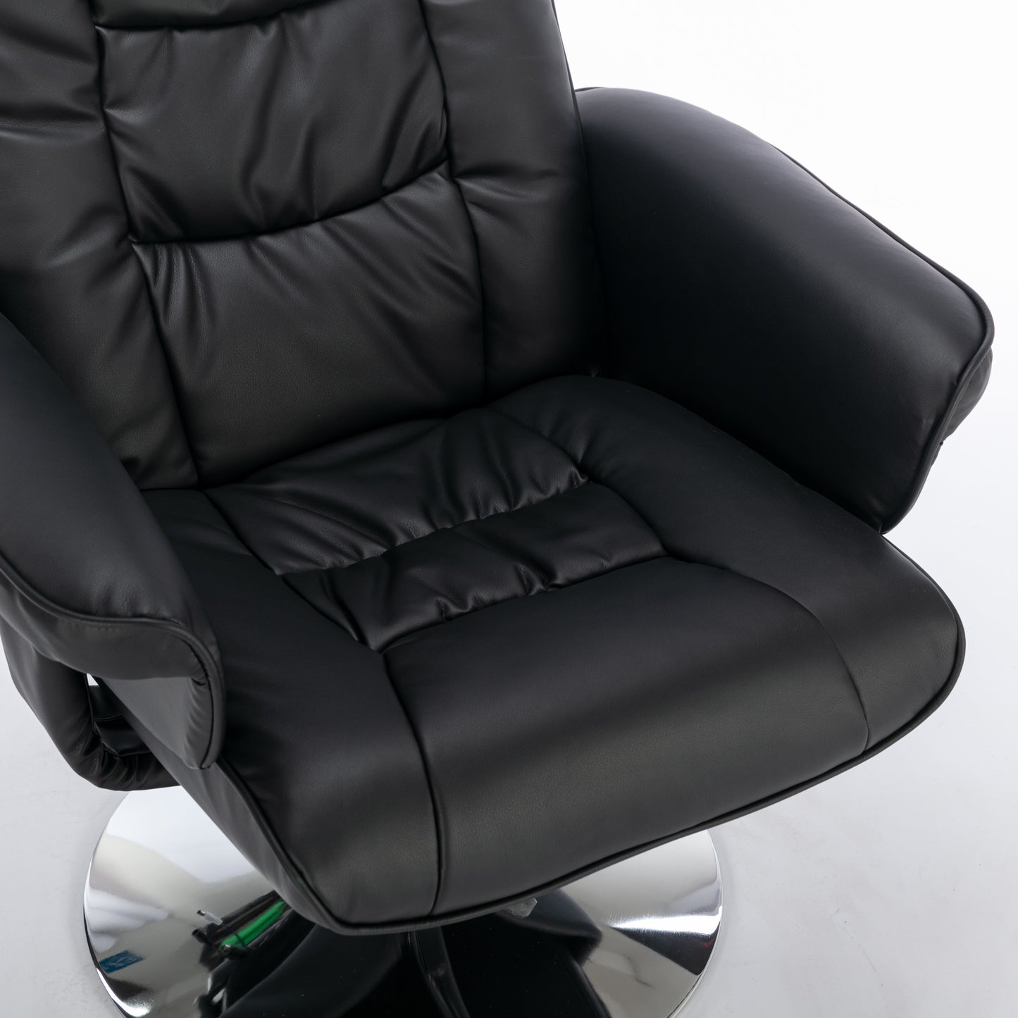 Luxurious PU Leather Massage Chair with Ottoman - 5-Point Massage for Home Relaxation