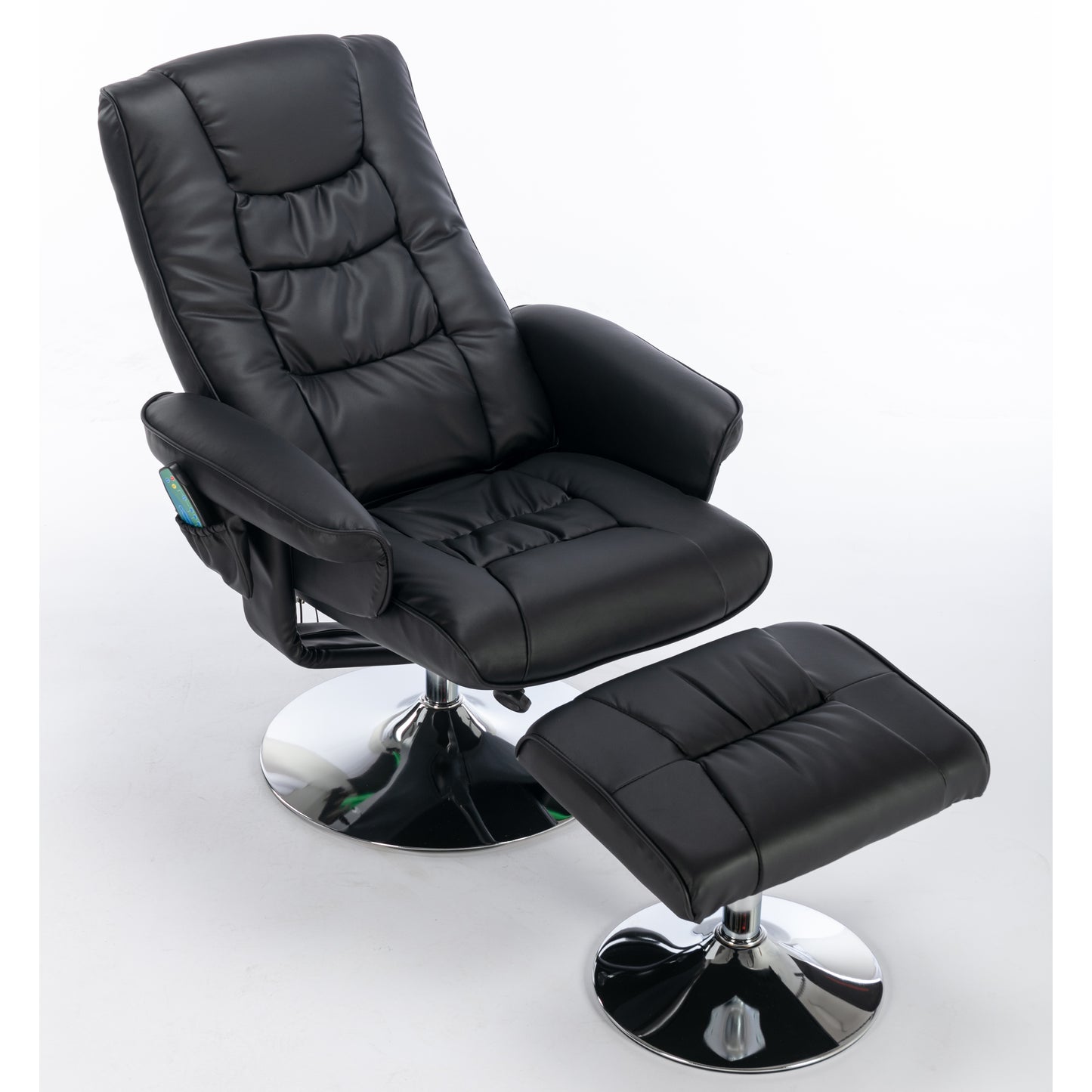 Luxurious PU Leather Massage Chair with Ottoman - 5-Point Massage for Home Relaxation