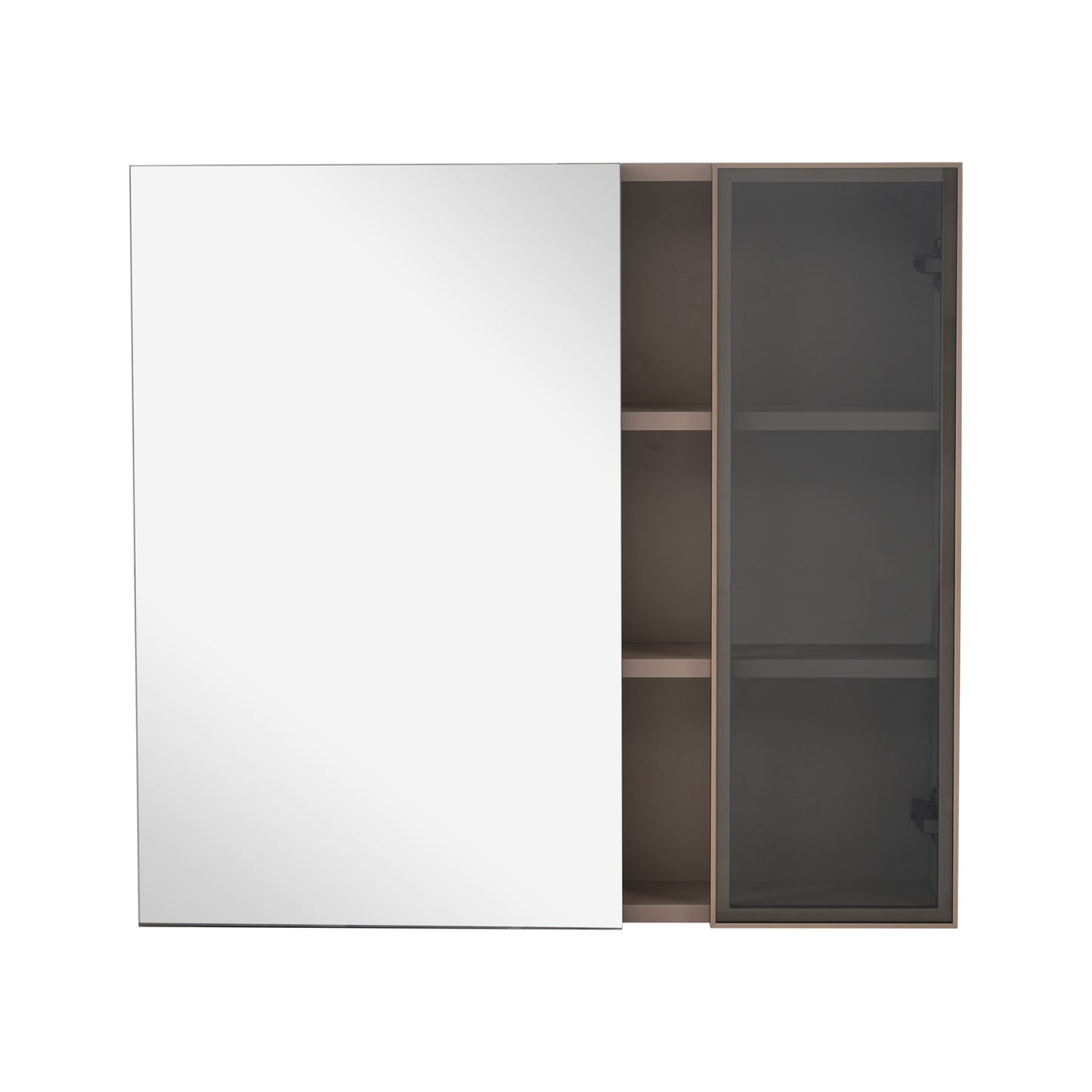 (Z)80cm Wide Mirrored Bathroom Cabinet with Shelves - Stylish Storage Solution