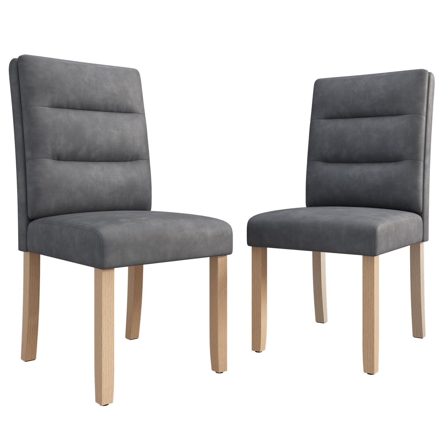 Modern Minimalist Dining Chairs Set of 2 - Oak Leg Accents for Family Living Room and Bedroom