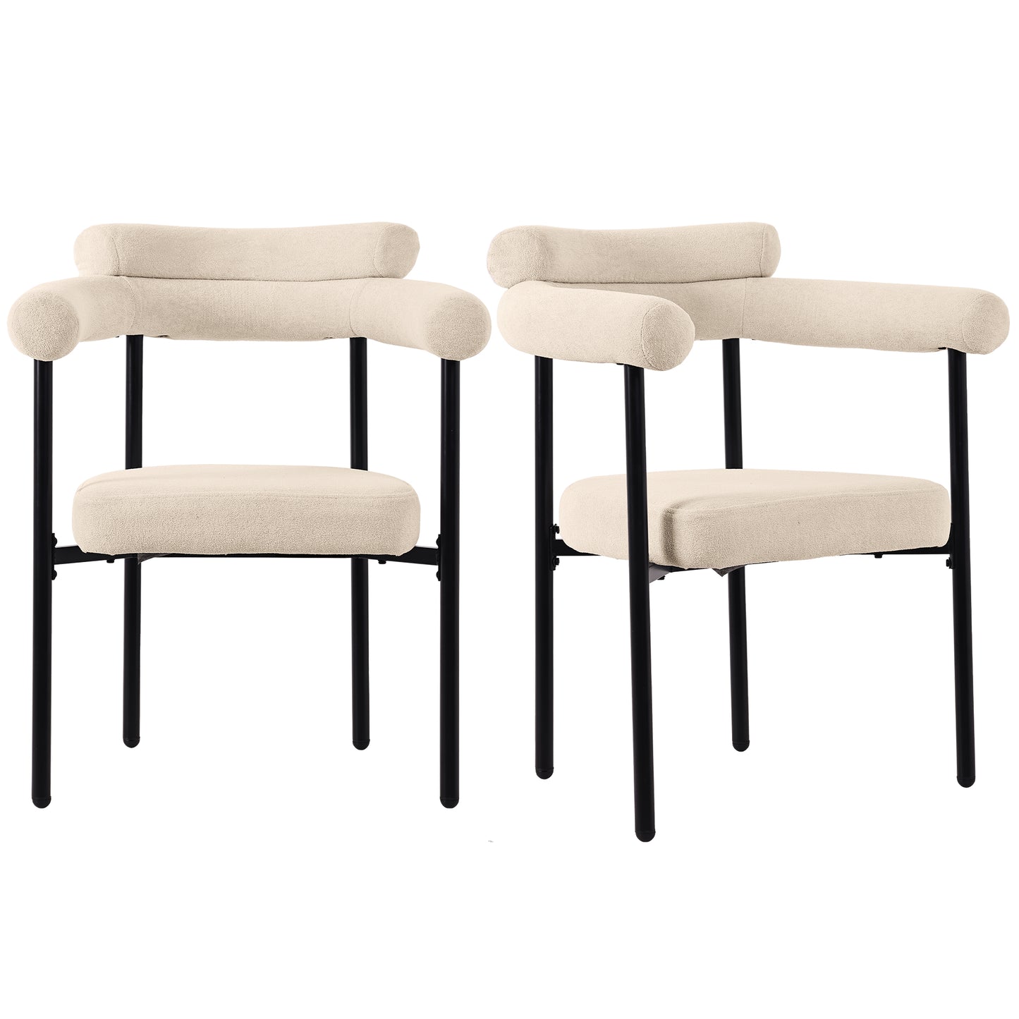 Versatile Cream Velvet Ring-Seat Chairs,Modern Comfort in Multiple Tones