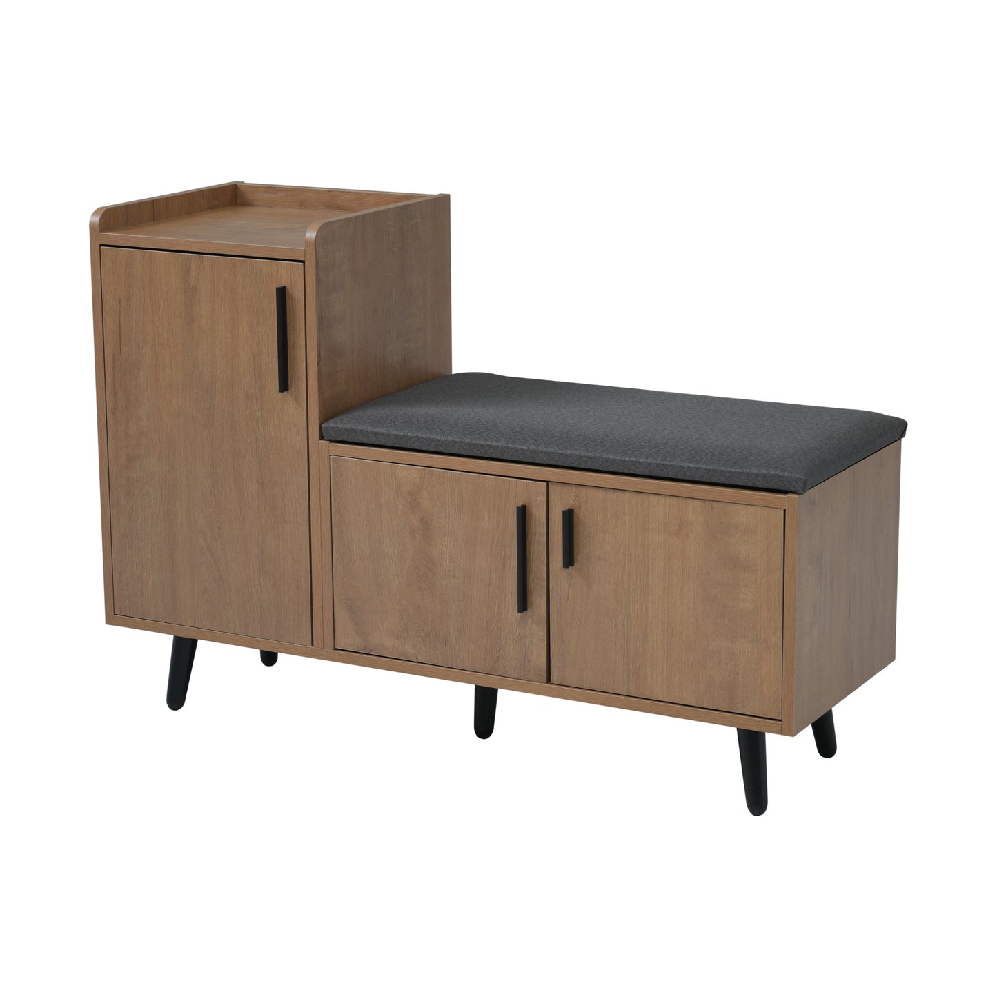 Modern Storage Shoe Bench with Three Doors