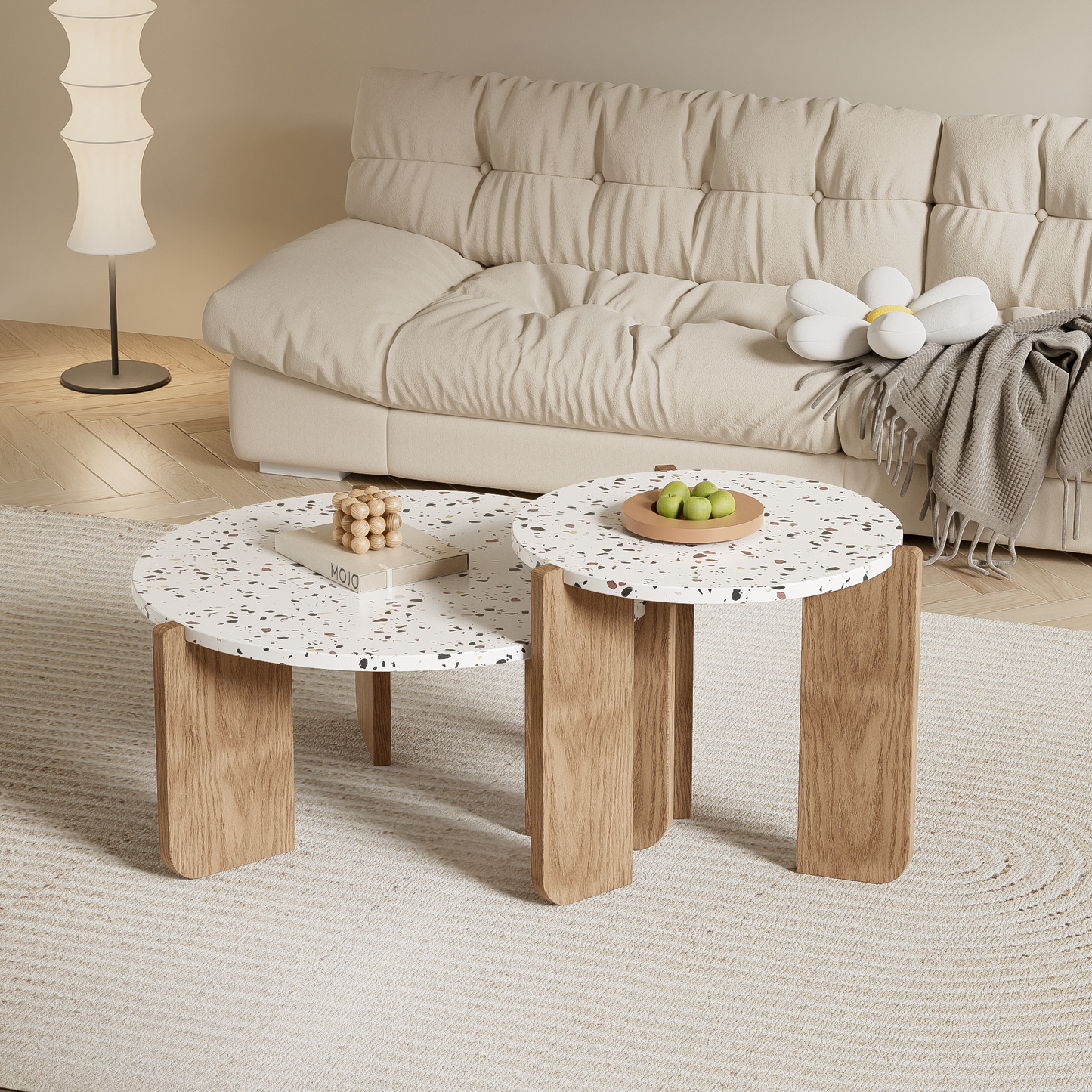 (Z)Modern Coffee Table Side Table Coffee Table Set For Living Room Sofa Side Table And Balcony set of 2