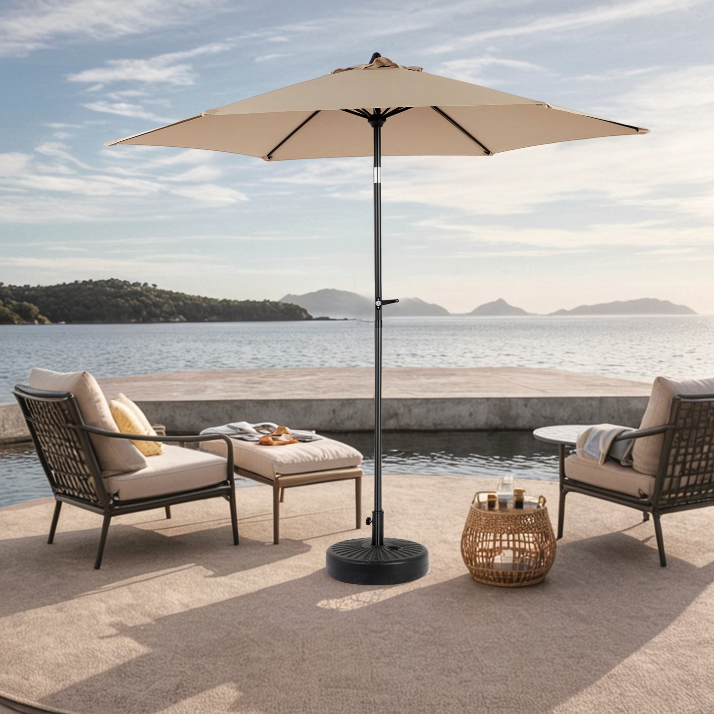 Arturesthome 14.8ft Patio Sunshade - Easy to open swivel crank design for outdoor gardens, balconies, beaches