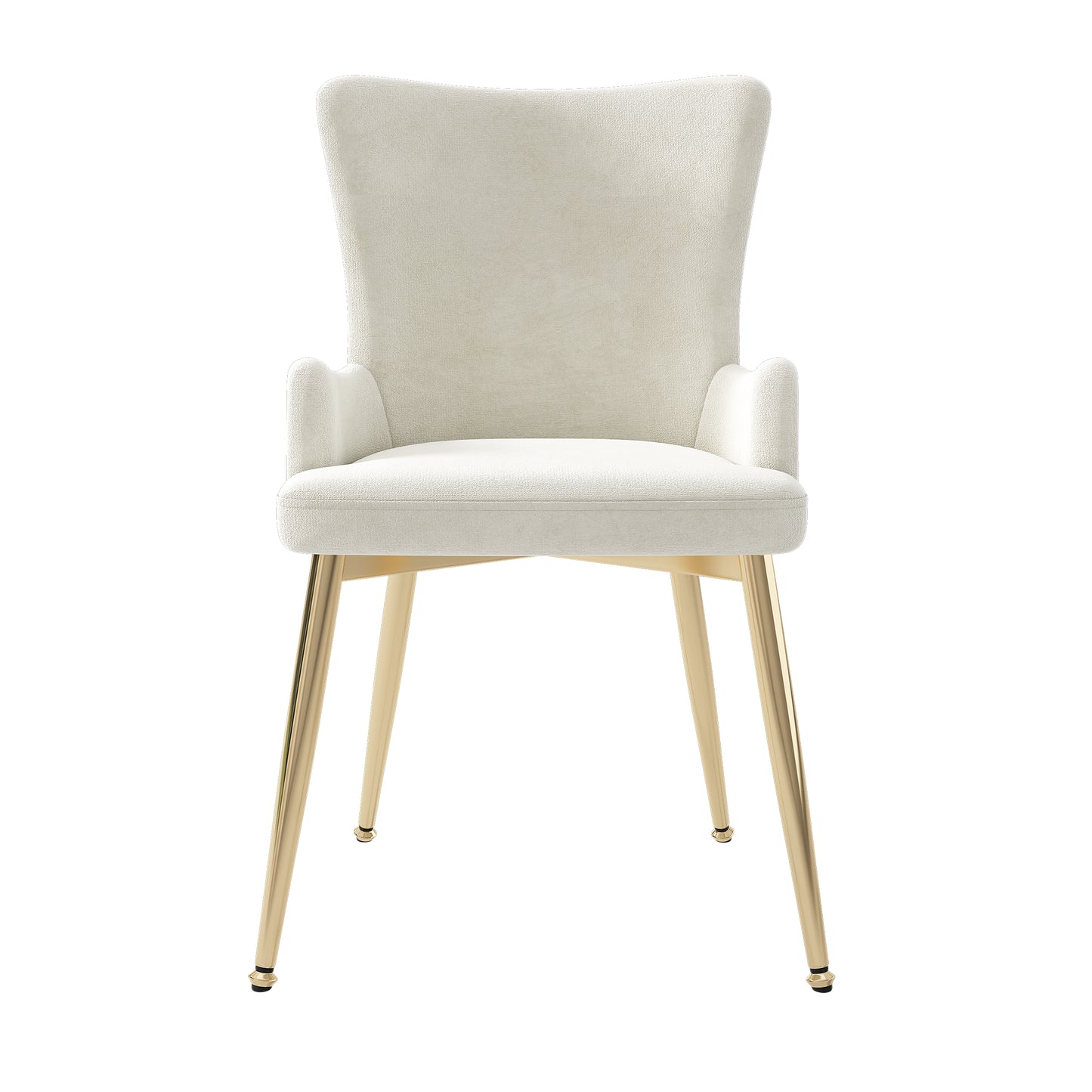 Beige Velvet Dining Chairs with Gold Legs - Luxurious Living Room Seating