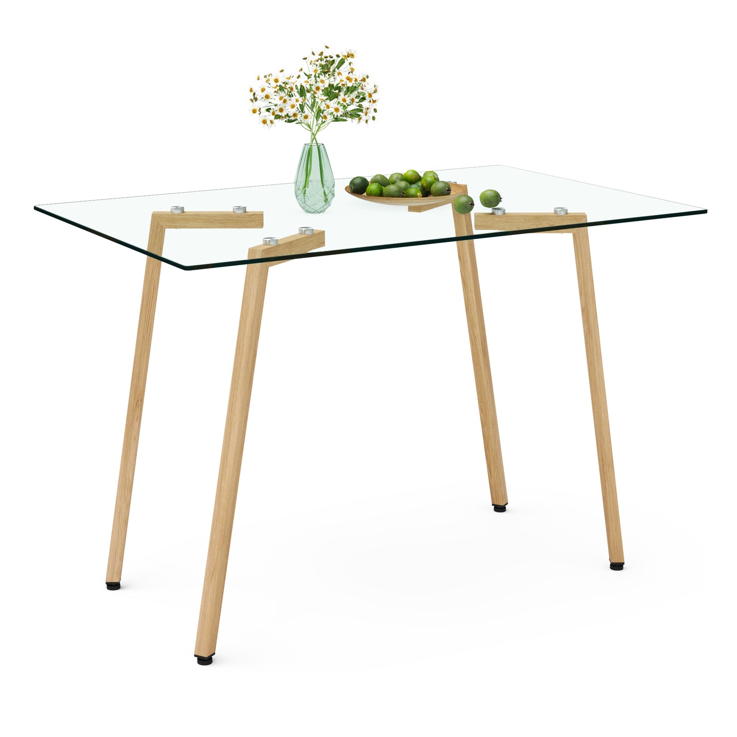 Modern Tempered Glass Dining Table for 4-6 People