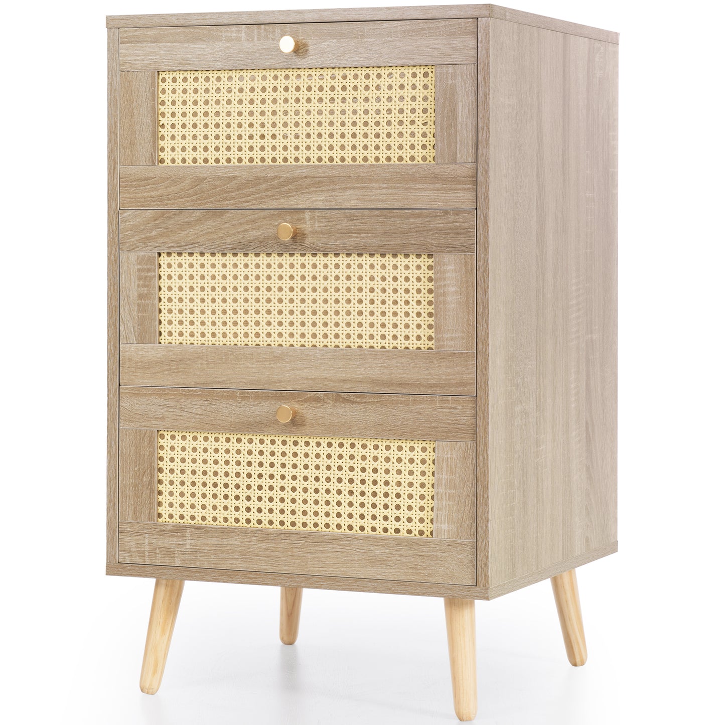 (Z)Oak 3-Drawer Chest - Bedroom Multifunctional High Cabinet,  Bedroom dresser or Bedroom chest of drawers,D79.5xH48.5cm