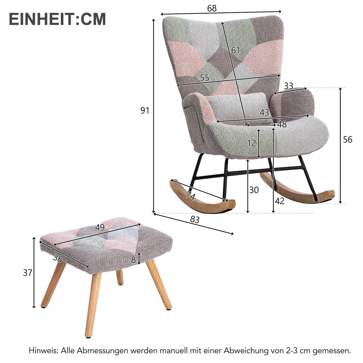 Colorful Rocking Chair with Footrest and Lumbar Cushion - Comfortable and Stylish